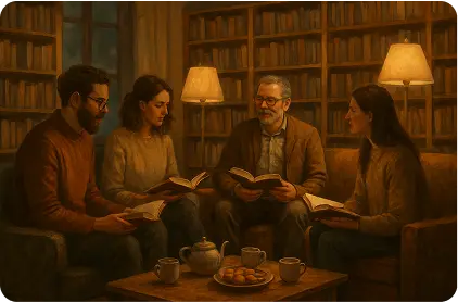 Cozy Book Club meeting